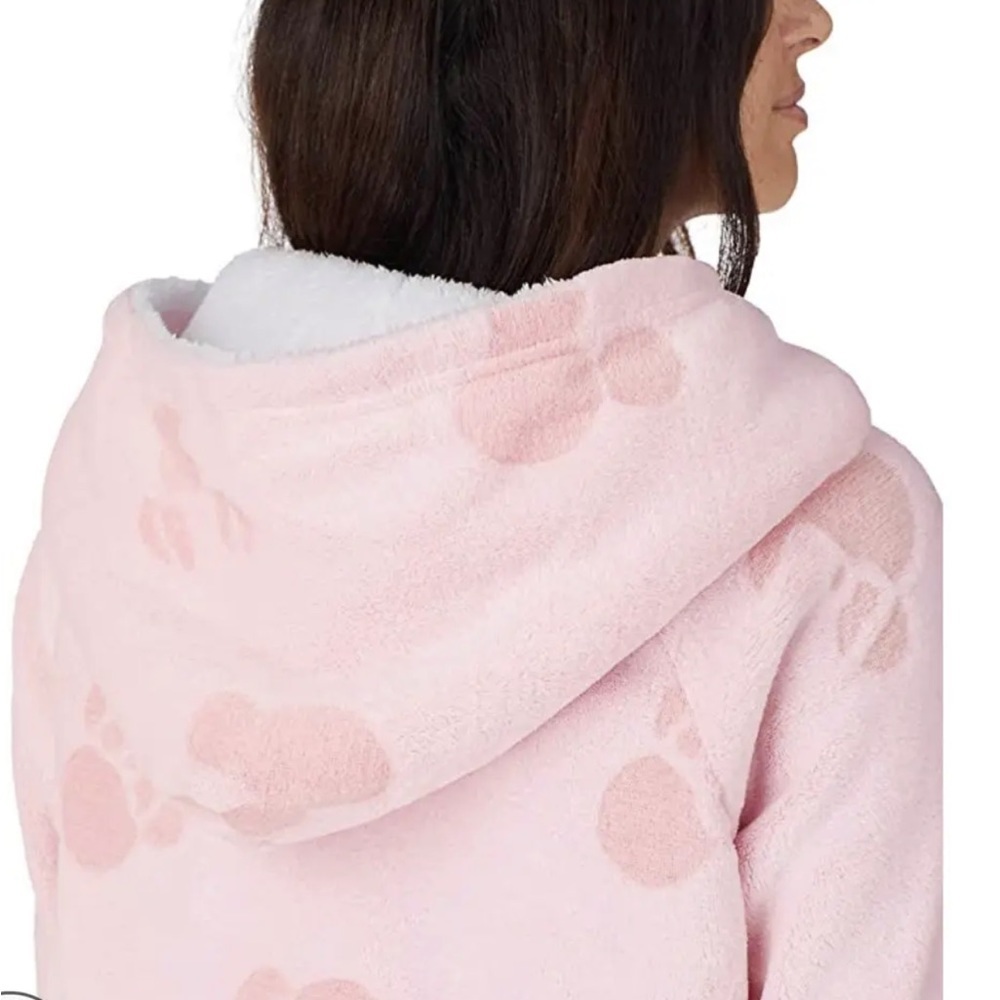 Disney Mickey Head Lounger Pink Sherpa Hood size S - Picture 2 of 11